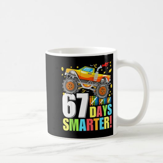 67 Days Of School Smarter Funny Six Seven Monster  Koffiemok (Rechts)