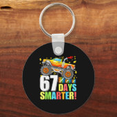 67 Days Of School Smarter Funny Six Seven Monster Sleutelhanger (Voorkant)
