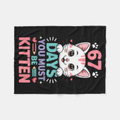 67 Days Of School You Must Be Kitten Cat 67th Day Fleece Deken (Voorkant (Horizontaal))