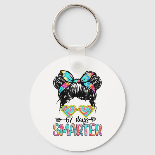 67 Days Of Smarter Messy Bun Six Seven 67th Day Of Sleutelhanger (Voorkant)