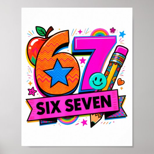 67 Days School 67 Six Seven Funny 67 Teachers Stud Poster (Voorkant)