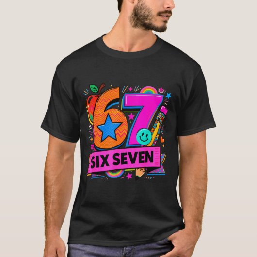 67 Days School 67 Six Seven Funny 67 Teachers Stud T-shirt (Voorkant)