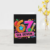 67 Days School 67 Six Seven Teachers Students Meme Kaart (Gele Bloem)