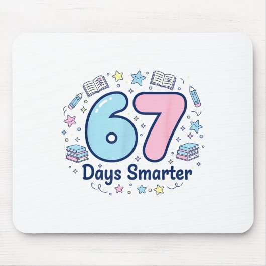67 Days Smarter 67th Day Of School For Teacher Boy Muismat (Voorkant)