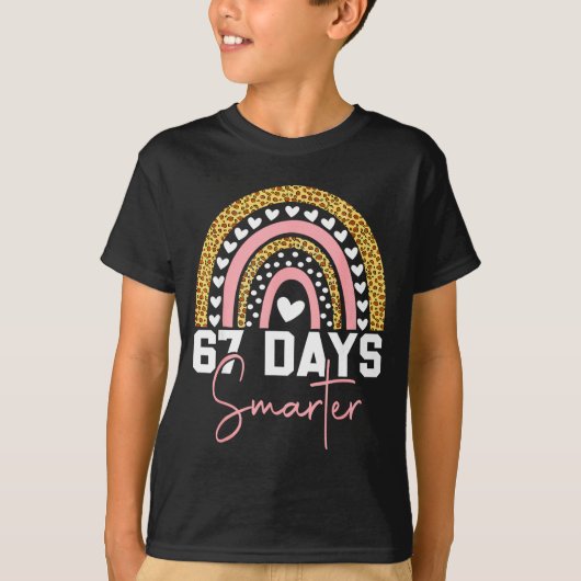 67 Days Smarter Days Of School Survived Rainbow Le T-shirt (Voorkant)