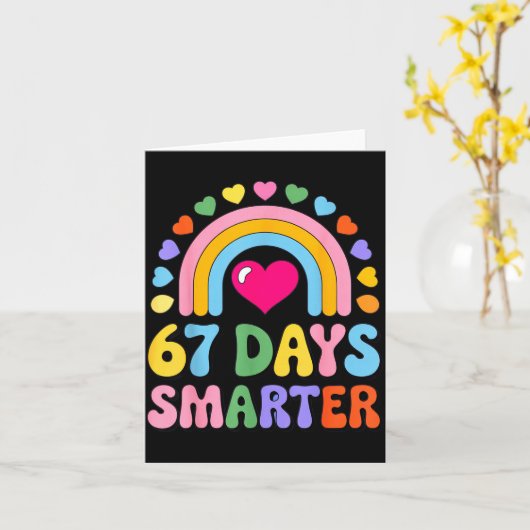 67 Days Smarter Happy Teacher Back To School Celeb Kaart (Gele Bloem)