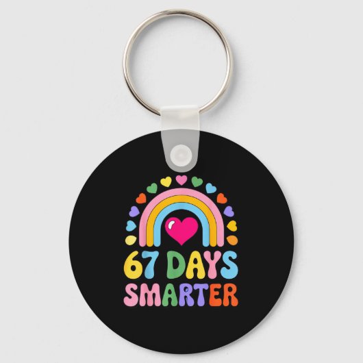 67 Days Smarter Happy Teacher Back To School Celeb Sleutelhanger (Voorkant)