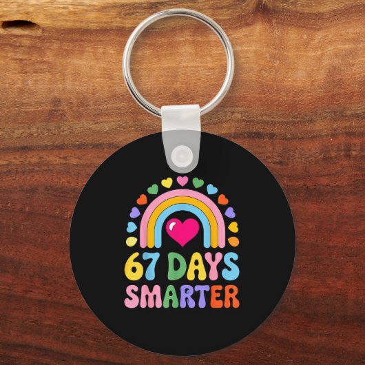 67 Days Smarter Happy Teacher Back To School Celeb Sleutelhanger (Voorkant)