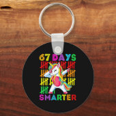 67 Days Smarter Kids Girls Unicorn 67th Day Of Sch Sleutelhanger (Voorkant)