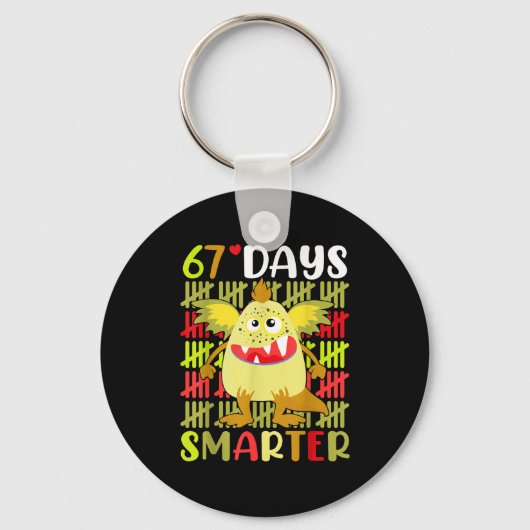 67 Days Smarter Little Monster 67th Day School Gir Sleutelhanger (Voorkant)