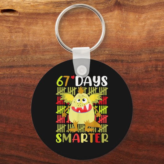 67 Days Smarter Little Monster 67th Day School Gir Sleutelhanger (Voorkant)