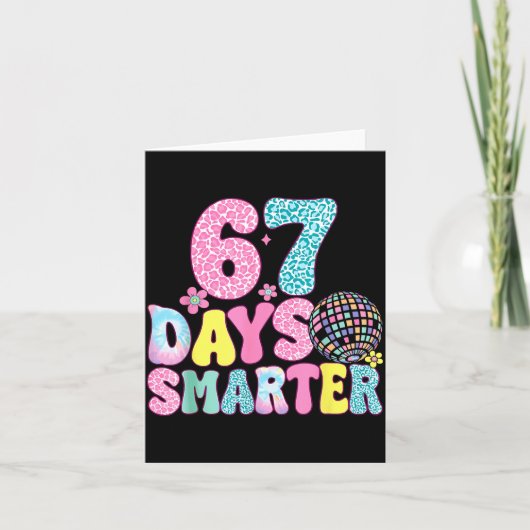 67 Days Smarter Rainbow Back To School Teacher Kid Kaart (Voorkant)