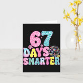 67 Days Smarter Rainbow Back To School Teacher Kid Kaart (Gele Bloem)