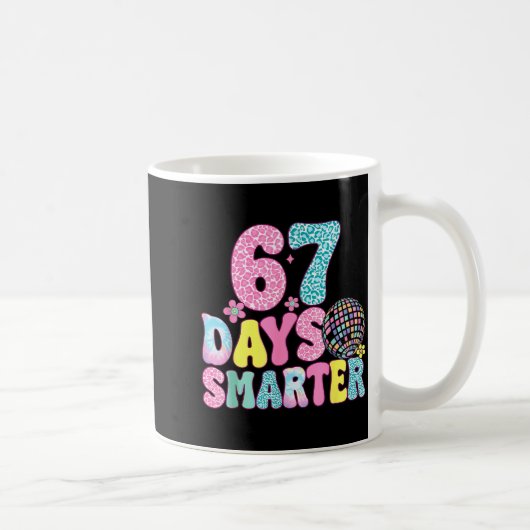 67 Days Smarter Rainbow Back To School Teacher Kid Koffiemok (Rechts)