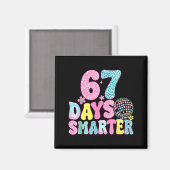 67 Days Smarter Rainbow Back To School Teacher Kid Magneet (Voorkant / Achterkant)