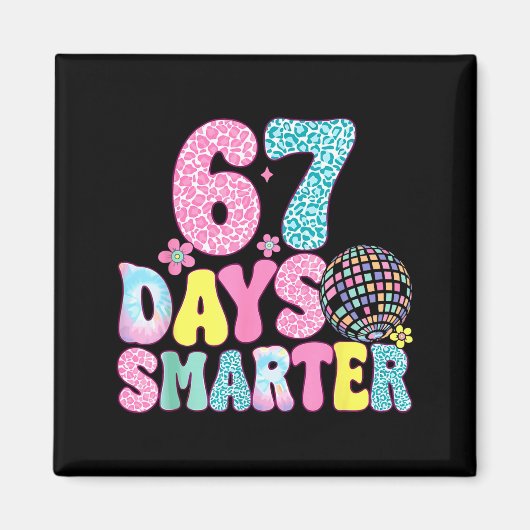 67 Days Smarter Rainbow Back To School Teacher Kid Magneet (Voorkant)