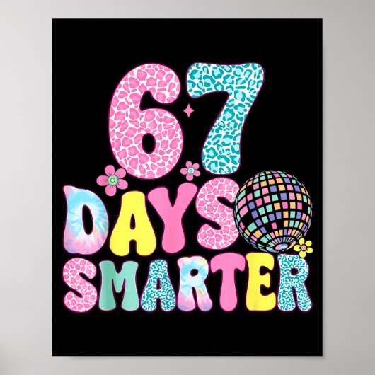 67 Days Smarter Rainbow Back To School Teacher Kid Poster (Voorkant)