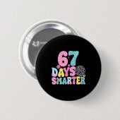 67 Days Smarter Rainbow Back To School Teacher Kid Ronde Button 5,7 Cm (Voorkant /achterkant)