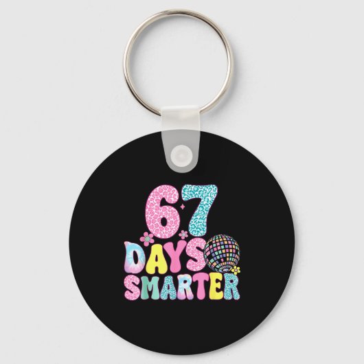 67 Days Smarter Rainbow Back To School Teacher Kid Sleutelhanger (Voorkant)