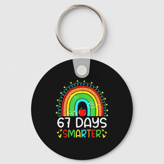 67 Days Smarter School Rainbow Teacher Days Smarte Sleutelhanger (Voorkant)