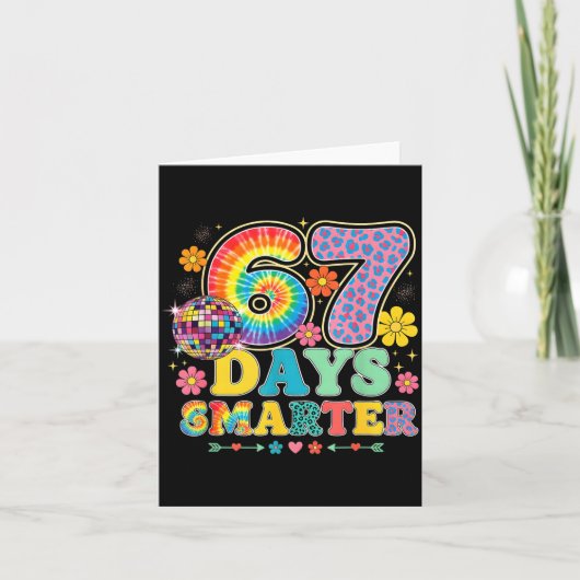 67 Days Smarter Tie Dye Girls Student Teacher 67 M Kaart (Voorkant)