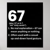 67 Definition Funny Six Seven Meme 6 7  Poster (Voorkant)