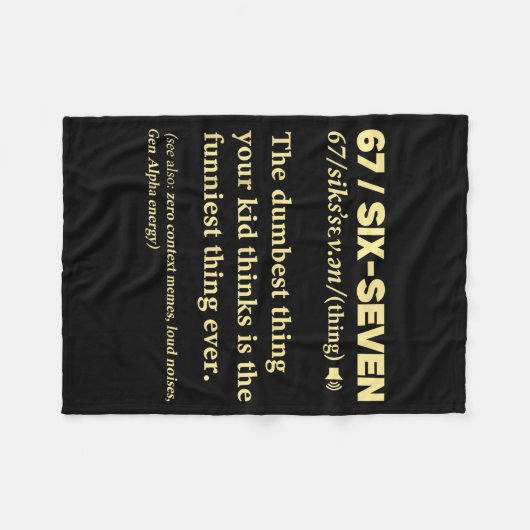 67 Definition Meaning Six Seven Funny Meme Teacher Fleece Deken (Voorkant (Horizontaal))