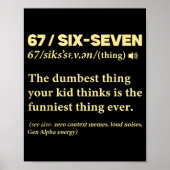 67 Definition Meaning Six Seven Funny Meme Teacher Poster (Voorkant)
