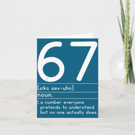 67 Definition The Meaning Of 67 Meme Funny Six Sev Kaart (Voorkant)
