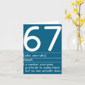 67 Definition The Meaning Of 67 Meme Funny Six Sev Kaart (Gele Bloem)