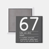 67 Definition The Meaning Of 67 Meme Funny Six Sev Magneet (Voorkant / Achterkant)