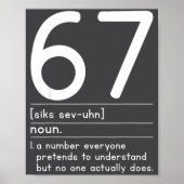 67 Definition The Meaning Of 67 Meme Funny Six Sev Poster (Voorkant)