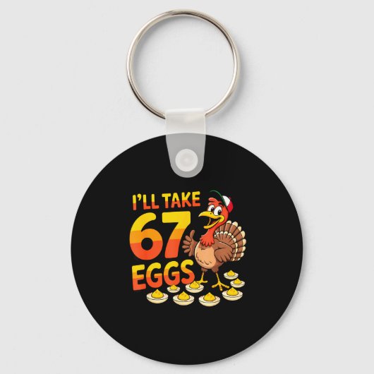 67 Deviled Eggs Lovers Thanksgiving Turkey 67 Funn Sleutelhanger (Voorkant)