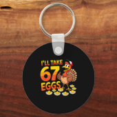 67 Deviled Eggs Lovers Thanksgiving Turkey 67 Funn Sleutelhanger (Voorkant)