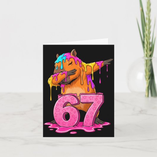 67 Dieren Grappig 67 Brainrot Jeugd Kinderen Capyb Kaart (Voorkant)