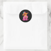 67 Dieren Grappig 67 Brainrot Jeugd Kinderen Capyb Ronde Sticker (Tas)