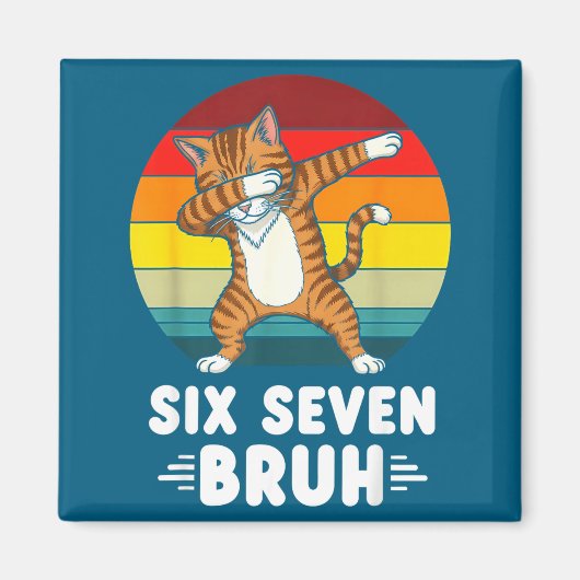 67 Dieren Grappig 67 Brainrot Jeugd Kinderen Kat 6 Magneet (Voorkant)