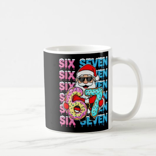 67 Donut Christmas Funny Six Seven Meme Santa Kids Koffiemok (Rechts)