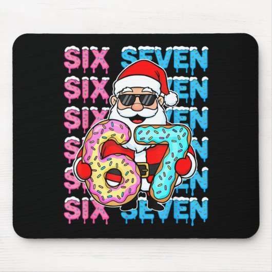 67 Donut Kerst Grappig Zes Zeven Meme Kerstman Kin Muismat (Voorkant)