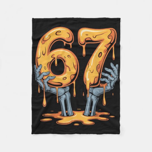 67 Drip Grappig Skelet Halloween 67 Meme Ijs Fleece Deken (Voorkant)