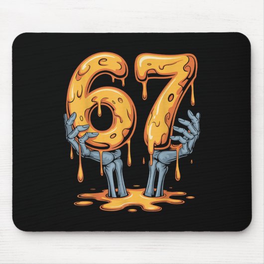 67 Drip Grappig Skelet Halloween 67 Meme Ijs Muismat (Voorkant)