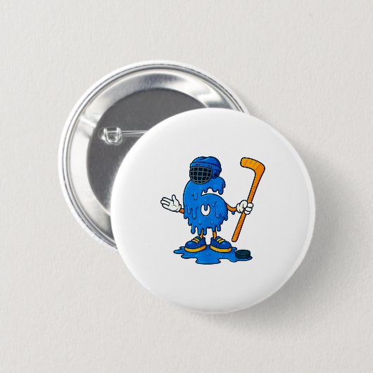67 Drip Ice Cream Hockey Player  Ronde Button 5,7 Cm (Voorkant /achterkant)
