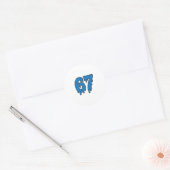 67 Drip Melt Six Seven Meme Alpha Gen Slang Funny  Ronde Sticker (Envelop)