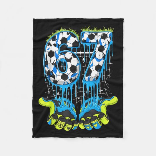 67 Drip Voetbal Gen Alpha Slang Zes Zeven Meme  Fleece Deken (Voorkant)