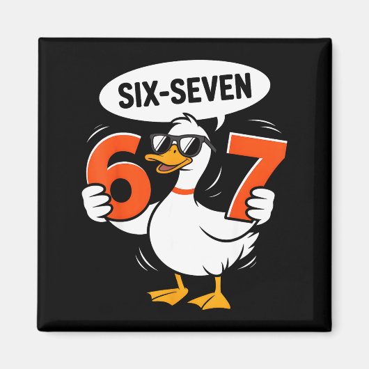 67 Duck Meme Funny Six Seven Gen Alpha Slang Cool Magneet (Voorkant)