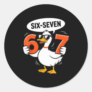 67 Eend Meme Grappig Zes Zeven Gen Alpha Sla Jargo Ronde Sticker