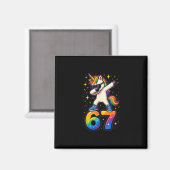 67 Eenhoorn Dabbing Six Seven Meme Grappig Magneet (Voorkant / Achterkant)
