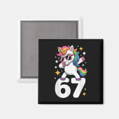 67 Eenhoorn Dabbing Six Seven Meme Grappig Magneet (Voorkant / Achterkant)