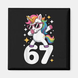 67 Eenhoorn Dabbing Six Seven Meme Grappig  Magneet