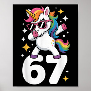 67 Eenhoorn Dabbing Six Seven Meme Grappig  Poster